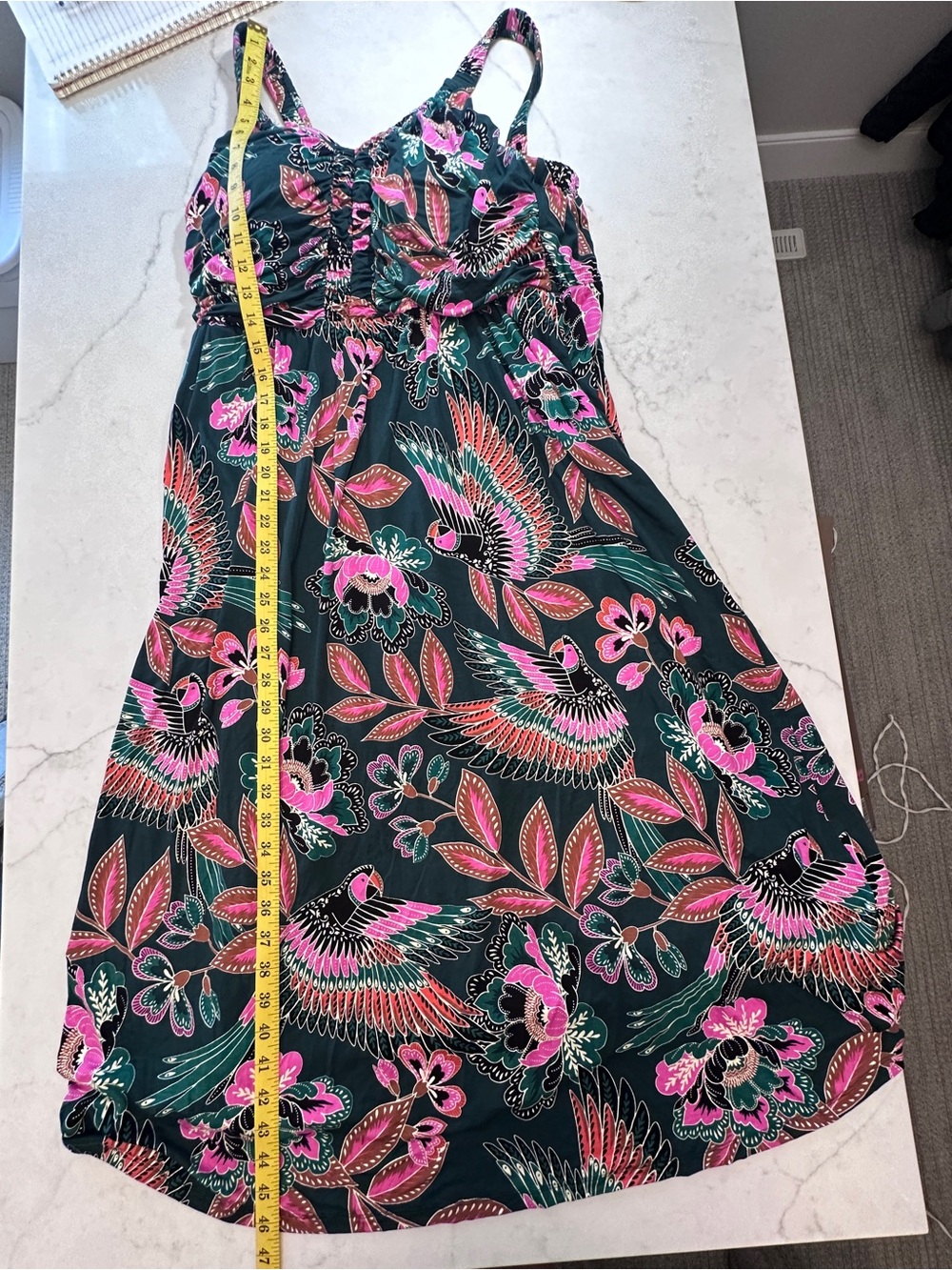 Soma Soft Jersey Goddess Midi Maxi Dress Parrot-ise lush emerald Size XL NWT - Picture 8 of 10